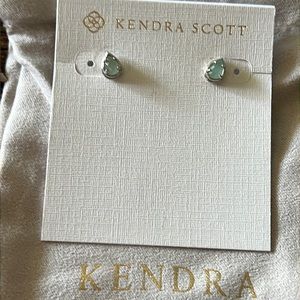 Rhodium & Chalcedony Kendra Scott Studs